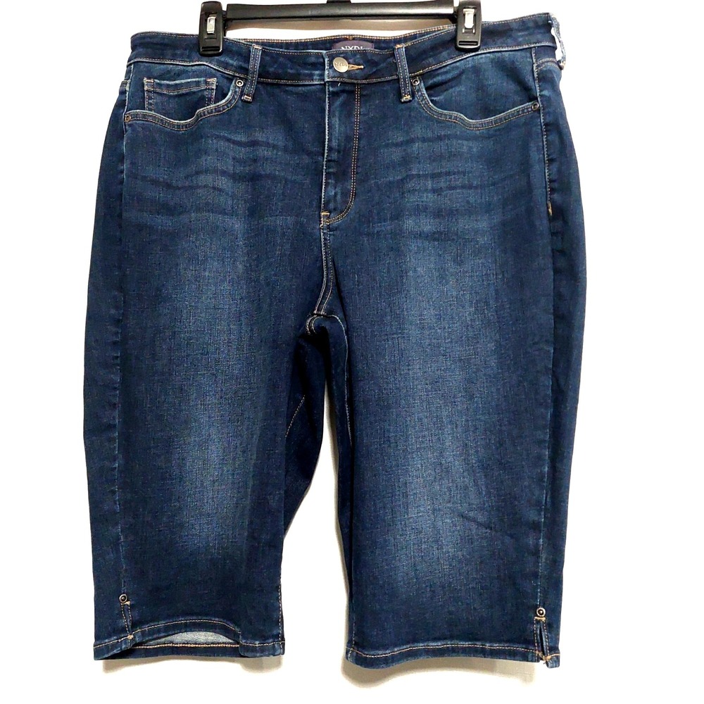 NYDJ 16W Denim Capri Jeans LiftXTuck Technology Stretch 5 Pocket Zipper Button